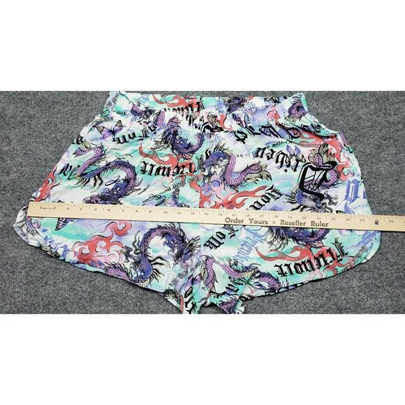 Rue21 Shorts Womens Plus 1X Multicolor Dragon Butterfly High Rise Pull On New - Picture 8 of 11